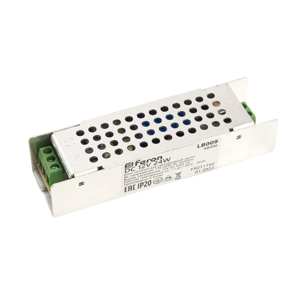 Трансформатор электронный для светодиодной ленты 24W 12V (драйвер), LB009 FERON FERON LB009