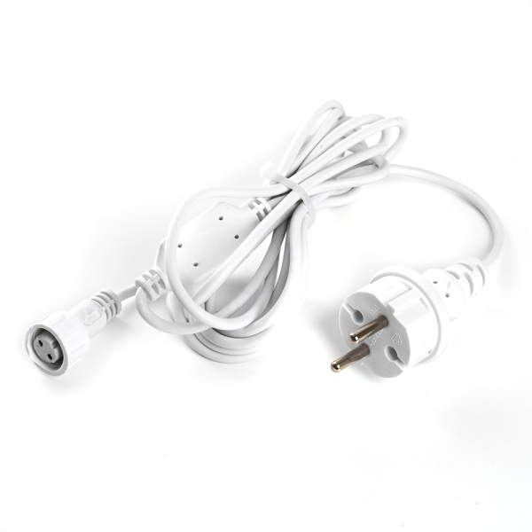 Сетевой шнур для гирлянд 3м, 2*0,5мм2, IP44, белый, DM403 FERON DM403