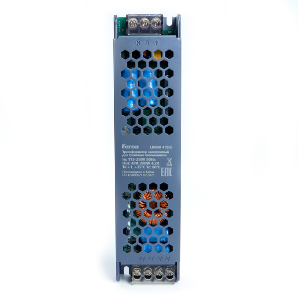 Трансформатор электронный для трековых светильников 200W 48V (драйвер), LB048 FERON LB048