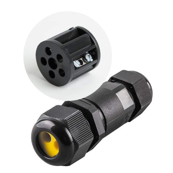 Соединитель-коннектор для проводов LD521, 2-контактный, водонепроницаемый, черный STEKKER LD521
