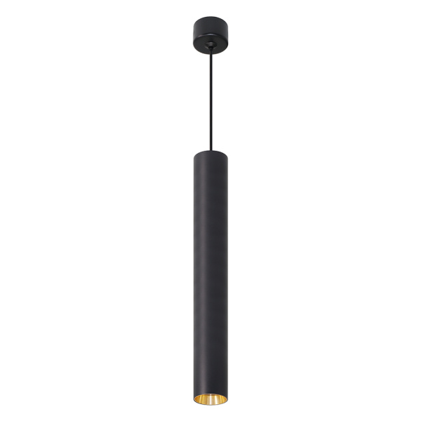 Светильник потолочный Feron ML1018 Barrel levitation на подвесе MR11 35W 230V, черный + золото 40*250 FERON ML1018