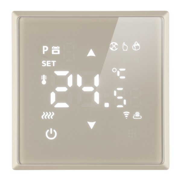 Терморегулятор Wi-Fi (механизм), STEKKER, 250В, 3500Вт, серия Эмили, RSW00-5119-08, кашемир, soft touch STEKKER RSW00-5119-08