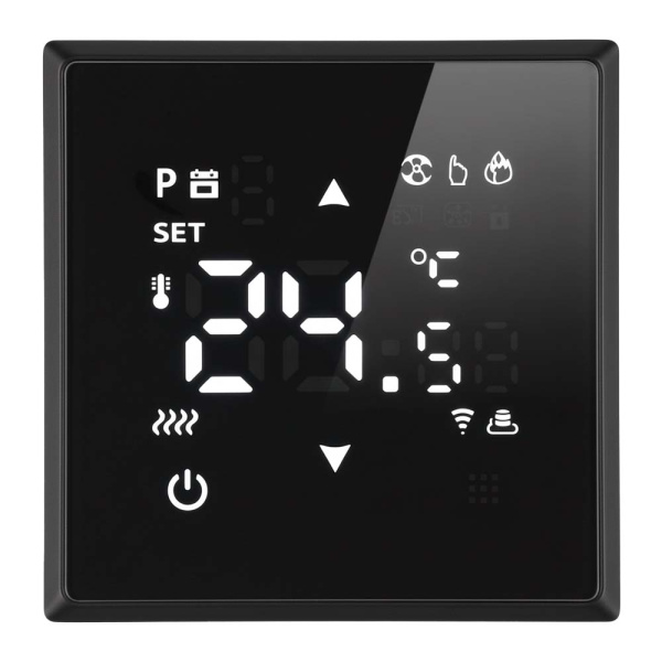 Терморегулятор Wi-Fi (механизм), STEKKER, 250В, 3500Вт, серия Эмили, RSW00-5119-05, черный уголь, soft touch STEKKER RSW00-5119-05
