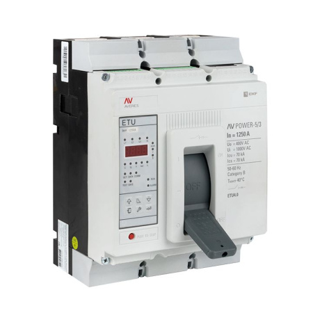 Выключатель автоматический в литом корпусе AV-POWER-5/3 1250А 70кА ETU4.0 EKF