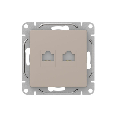 Механизм розетки RJ45 - 2шт, (cat6), кремовый Эпика EKF