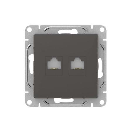 Механизм розетки RJ45 - 2шт, (cat6), мокко Эпика EKF