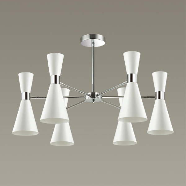 3661/6C MODERNI LN18 177 хром/матовый белый Люстра потолочная E14 6*60W 220V QUINN