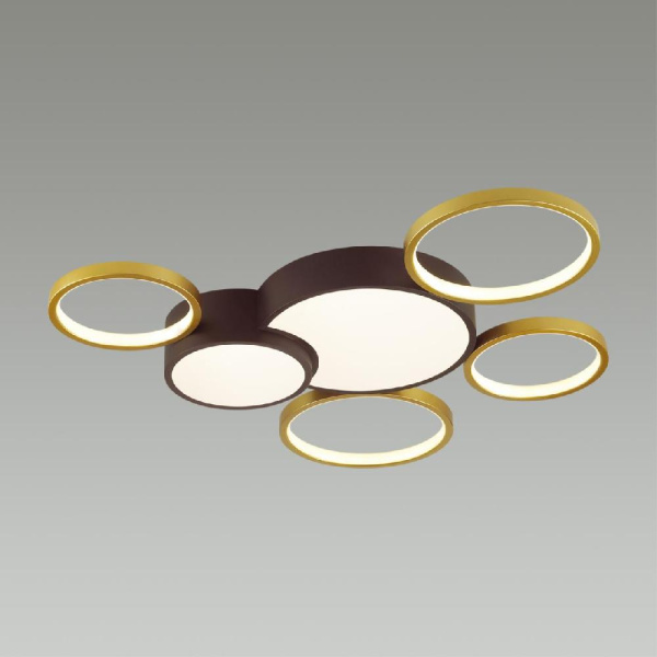 5255/99CL LEDIO LN23 000 черный, матовое золото Люстра потолочная диммир. с ДУ LED 100W 6600Лм 220V NORBERT