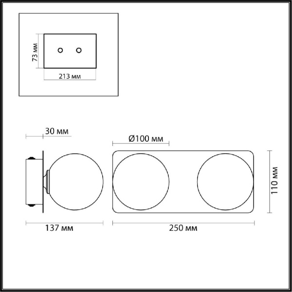 4596/7WL VINTAGE хром Бра IP44 LED 2*3.5W 4000K 220V BERTHA
