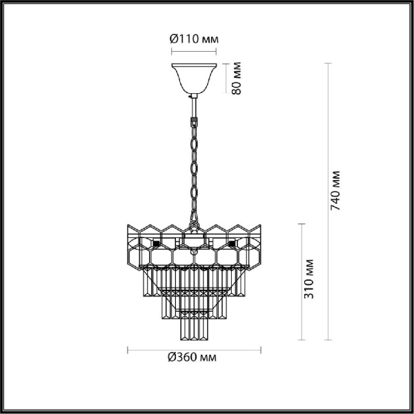 5231/6 CLASSI LN22 000 золотой, коричневый Люстра E14 6*40W 220V KAZ.