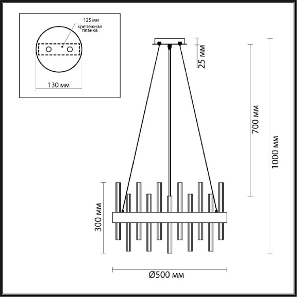 5272/5 MODERNI LN23 151 черный Люстра E14 5*40W 220V MITSUKO