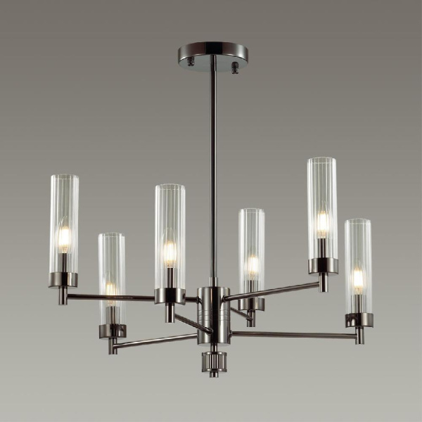 5275/6C CLASSI LN23 37 черный хром Люстра потолочная E14 6*40W 220V KAMILLA