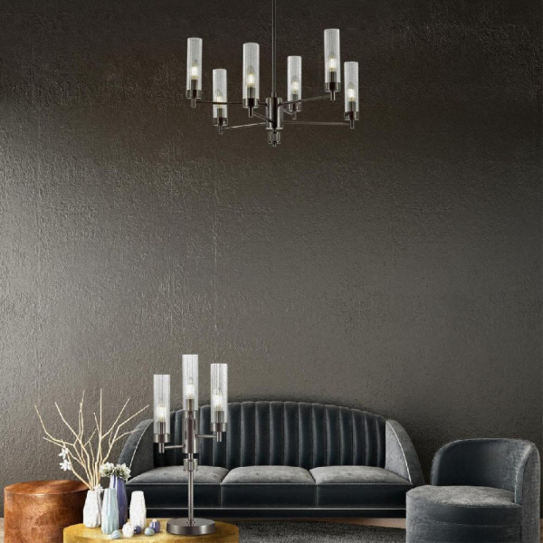 5275/6C CLASSI LN23 37 черный хром Люстра потолочная E14 6*40W 220V KAMILLA