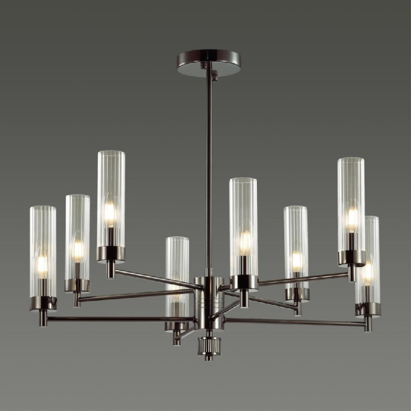 5275/8C CLASSI LN23 38 черный хром Люстра потолочная E14 8*40W 220V KAMILLA