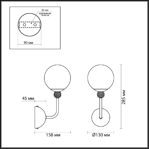 6536/1W MODERNI LN23 112 золотой Бра E27 1*40W 220V MARSHA