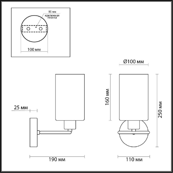 4559/1W MODERNI LN21 000 золотой Бра E14 40W 220V AVERY