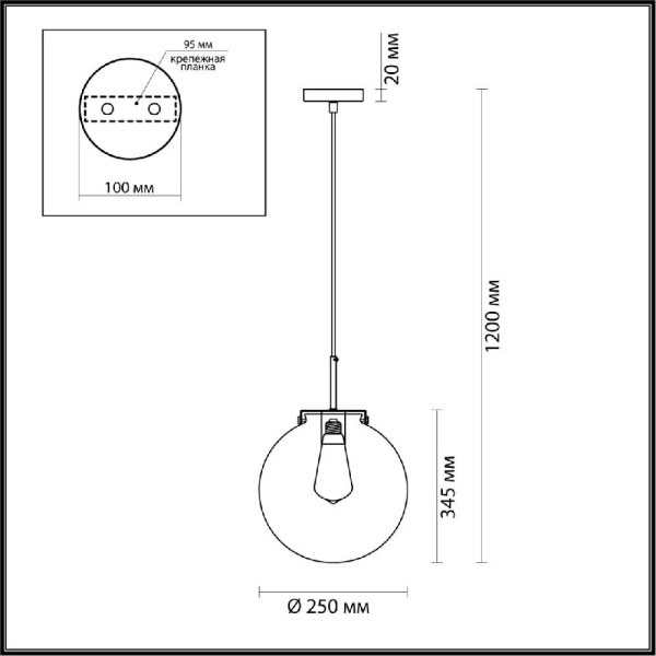 4590/1A SUSPENTIONI LN21 000 никель Подвес E27 60W 220V TREVOR