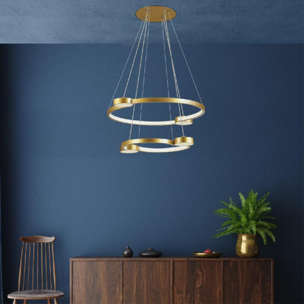 5247/79L LEDIO LN23 000 матовое золото Светильник подвесной диммир. с ДУ LED 79W 4088Лм 220V SHERIDAN