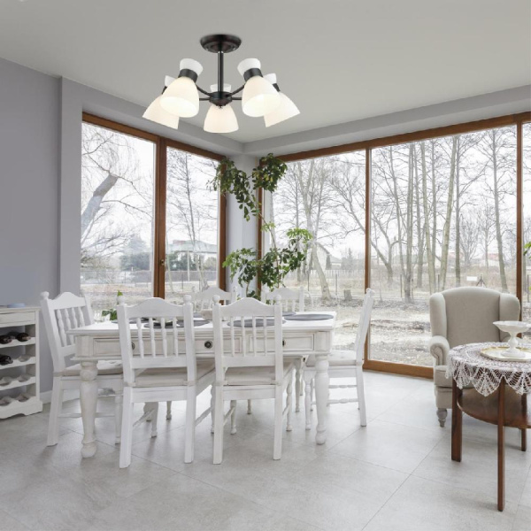 4534/5C COMFI LN21 82 черный Люстра потолочная E27 5*60W 220V WILMA