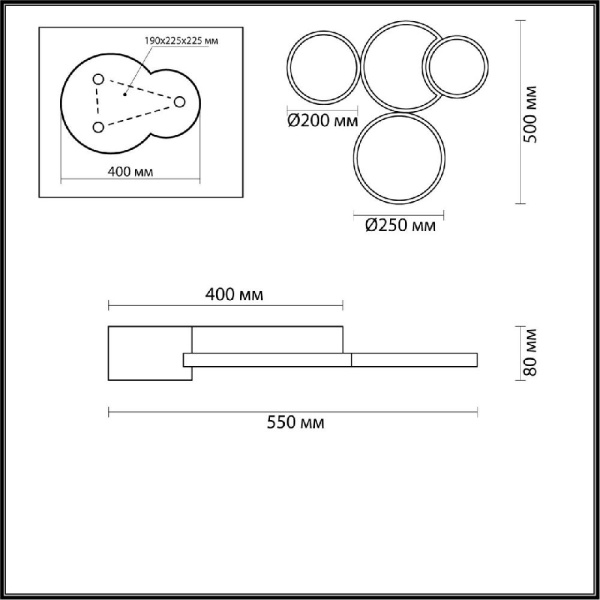 5255/64CL LEDIO LN23 000 черный, матовое золото Люстра потолочная диммир. с ДУ LED 64W 4224Лм 220V NORBERT