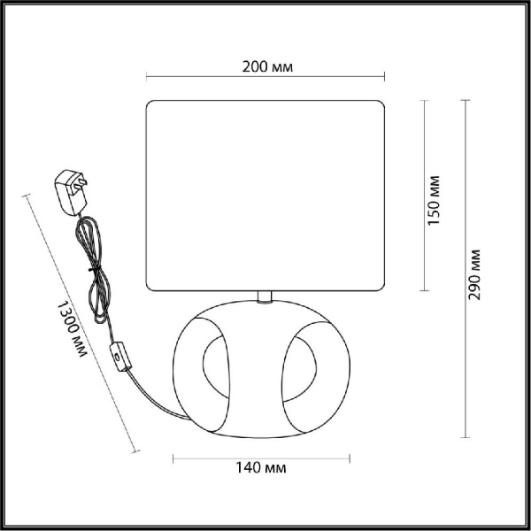 5664/1T MODERNI LN23 380 белый Настольная лампа E14 40W 220V AIMIE