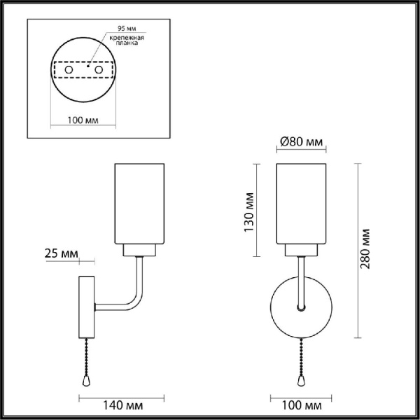 5639/1W COMFI LN23 000 белый, золотой Бра E14 1*40W 220V DALLIN