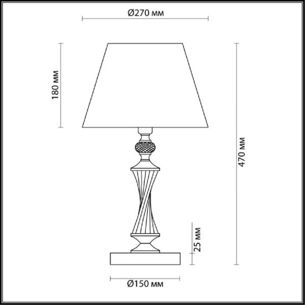 4408/1T CLASSI (В 2-Х КОРОБКАХ) LN19 000 античная бронза Настольная лампа E14 1*40W 220V KIMBERLY