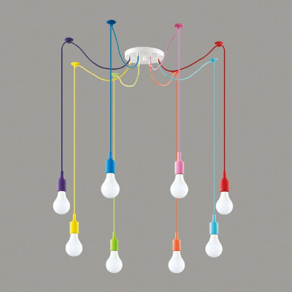 3719/8 SUSPENTIONI LN19 294 разноцветный Светильник подвесной "паук" E27 8*60W 220V LOTTE