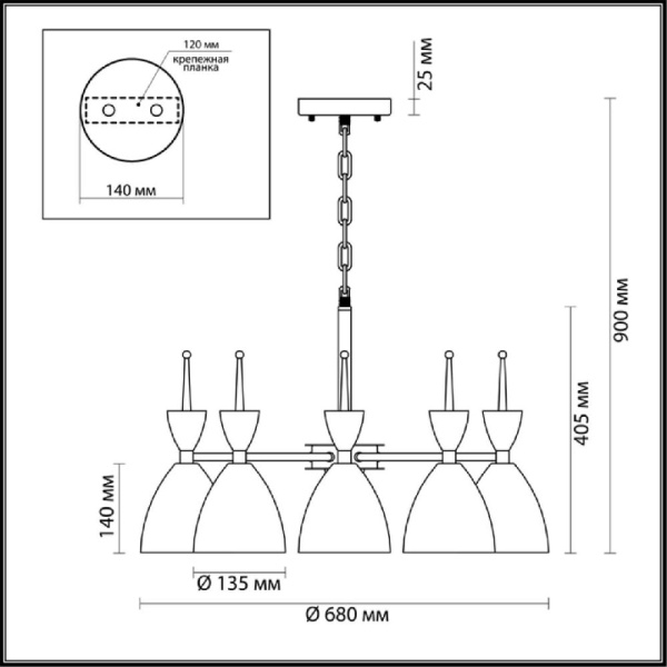 3785/6 MODERNI LN19 274 зеленый, золото Люстра E27 6*60W 220V GEMMA