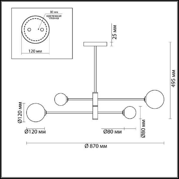 4418/4C MODERNI LN19 114 золотой Люстра на штанге G9 4*40W 220V ESTELLE