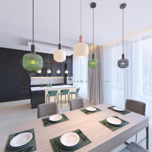 4462/1 SUSPENTIONI LN20 000 черный, зеленый Подвес E27 1*60W 220V MERLIN