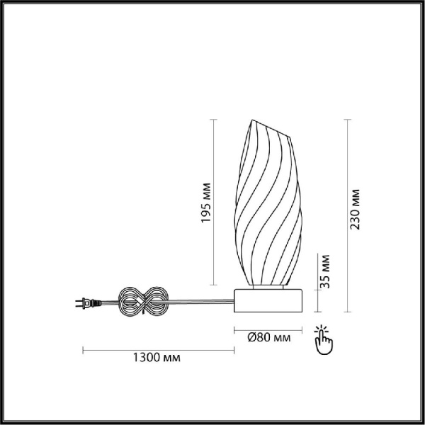 6519/1T MODERNI LN23 000 хром Настольная лампа G9 1*40W 220V SHIVON