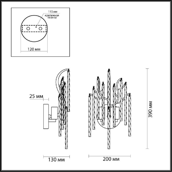 6520/2W CLASSI LN23 43 матовое золото Бра E14 2*40W 220V MISS