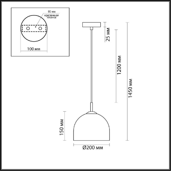 6551/1 SUSPENTIONI LN23 305 матовое золото Подвес E14 1*40W 220V ELLIE