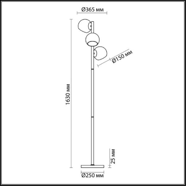 3769/3F MODERNI LN19 000 латунь Торшер E14 3*60W 220V BLAIR