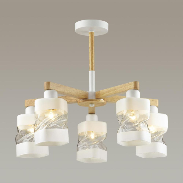 4491/5C COUNTY LN20 283 белый, дерево Люстра потолочная E27 5*60W 220V BONNIE