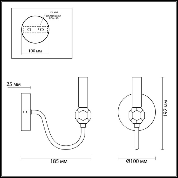 4495/1W NEOCLASSI LN20 83 никель Бра E14 60W 220V MACKENZIE