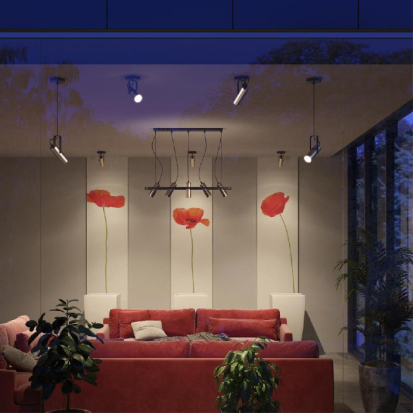 3714/1 MODERNI LN19 238 золотой, чёрный Подвес GU10 LED 1*5W 220V CLAIRE