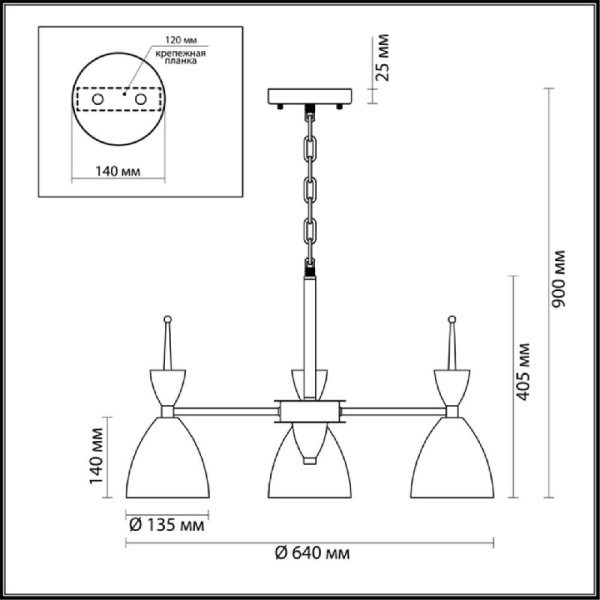 3785/3 MODERNI LN19 274 зеленый, золото Люстра E27 3*60W 220V GEMMA