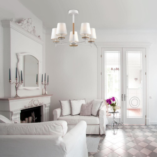 4497/5C COUNTY LN20 71 белый, дерево Люстра потолочная E14 5*40W 220V BETSY