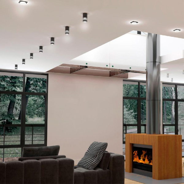 370729 OVER NT21 255 черный Светильник накладной IP20 GU10 9W 235V ELINA