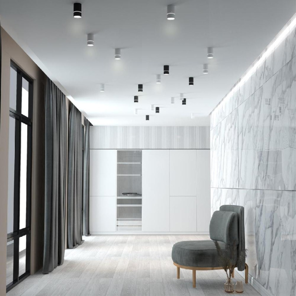 370731 OVER NT21 256 черный Светильник накладной IP20 GU10 9W 235V ELINA