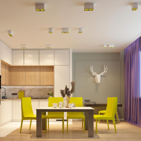 358488 OVER NT20 234 белый/золото Светильник накладной IP20 LED 4000K 10W 220V RECTE