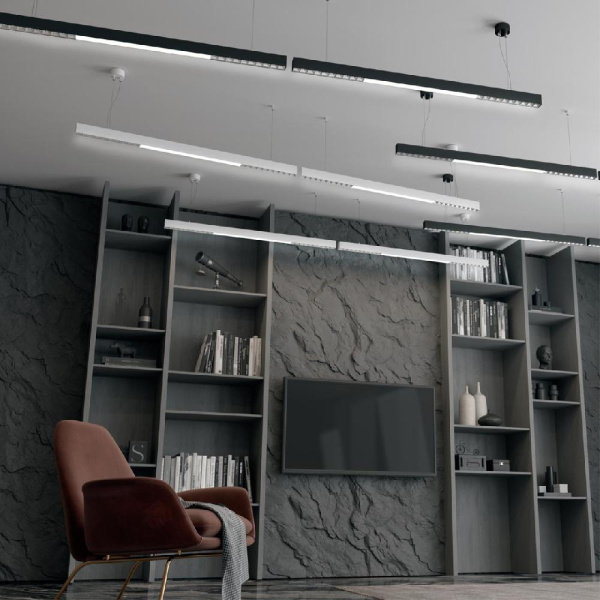 358870 OVER NT22 208 черный Светильник накладной/подвесной светодиодный (длина подвесов 1,2м) IP20 LED 4000K 40W 220V ITER