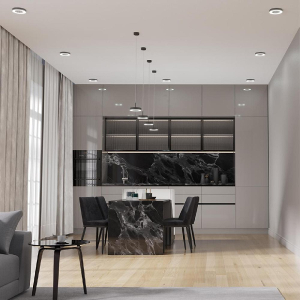 359281 OVER NT23 193 черный Светильник накладной светодиодный IP20 LED 18W 85-265V 1350Лм 3000К MIRROR