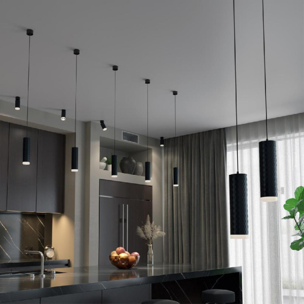 370853 OVER NT22 247 черный Накладной светильник, провод 2м IP20 GU10 9W 220V BRILL