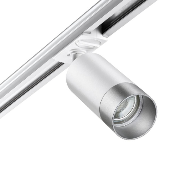370862 PORT NT22 092 белый/серебро Светильник трековый однофазный двухжильный IP20 GU10 9W 220V SLIM