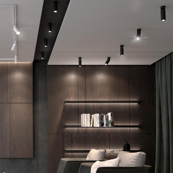 370869 OVER NT22 252 черный Светильник накладной IP20 GU10 9W 220V SLIM