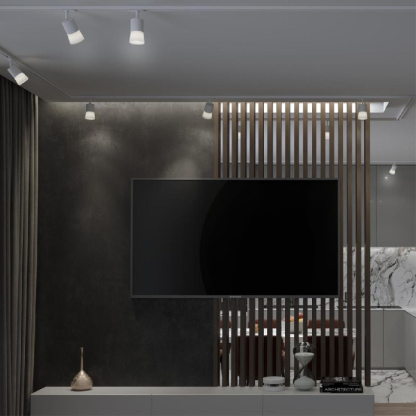 370903 PORT NT22 093 белый Светильник трековый однофазный двухжильный (универсальный) IP20 GU10 9W 220V ELINA