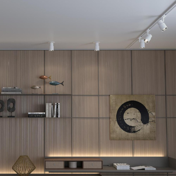 370927 PORT NT22 095 белый Светильник трековый однофазный двухжильный IP20 GU10 50W 220V MOLO